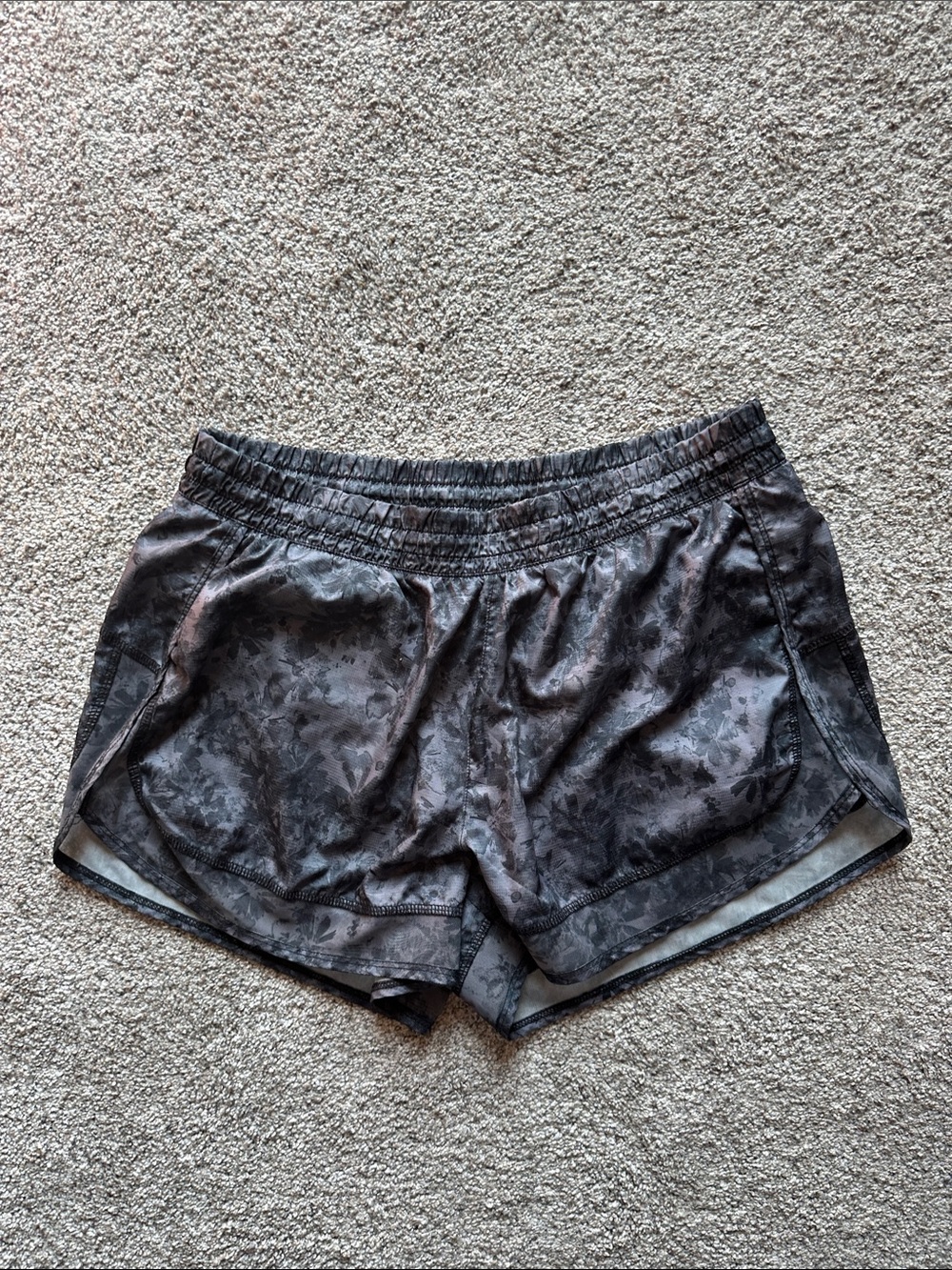 dip Black Floral-Print Athletic Shorts